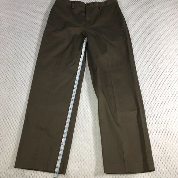 Eddie Bauer Dress Pants Brown Flat Front Classic Fit 34x34 - Picture 5 of 9